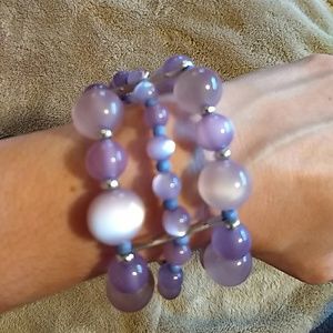 Purple Lavender Beaded Bracelet
